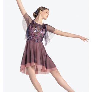 Revolution Dancewear All or Nothing Costume Dress Adult Size M Blue Pink Purple